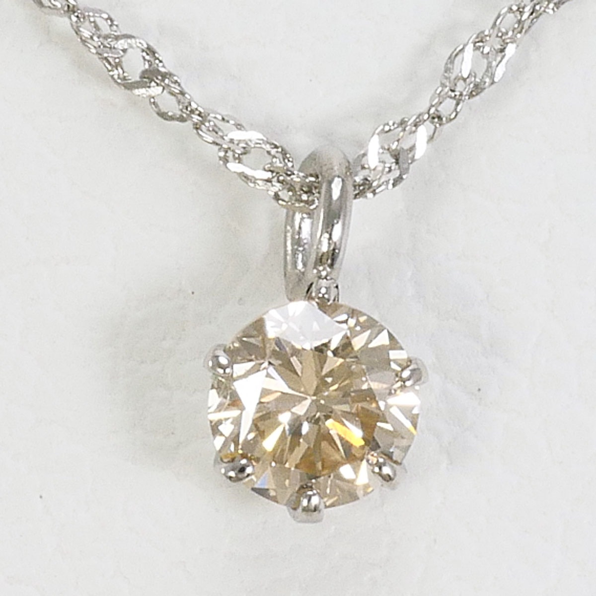 PT900 プラチナ PT850 プラチナ ネックレス ダイヤモンド 0.13 ct 総重量約0.6g 約42cm 中古