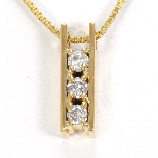 スカラベ K18YG ネックレス ダイヤ 0.08 総重量約2.2g 約40cm ジュエリー 中古