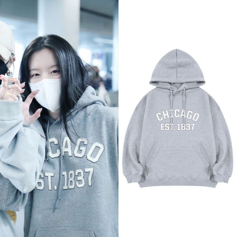 gidle Ye Shuhuaストリートスタイルスウェットシャツ緩い春秋カレッジルーズプルオーバートップスカップル衣装