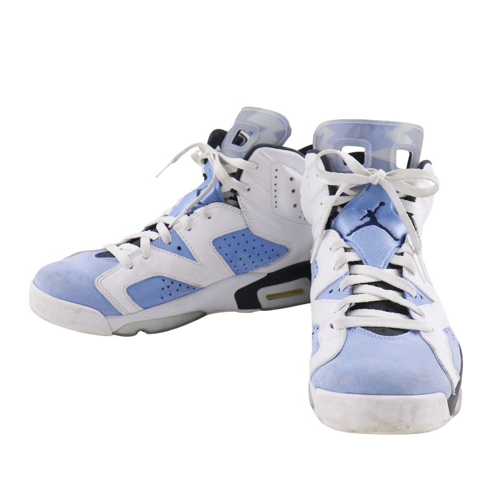 エアジョーダン AIR JORDAN 6 RETRO CT8529410 スニーカー 合成繊維 白 水色 メンズ 中古品