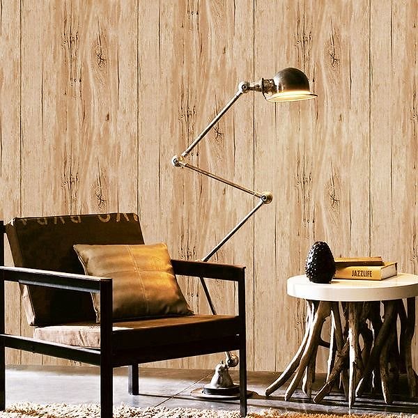 壁紙シール/プレミアムウォールデコシート [30m巻]W-WA312 木目 レトロ ライトブラウン系