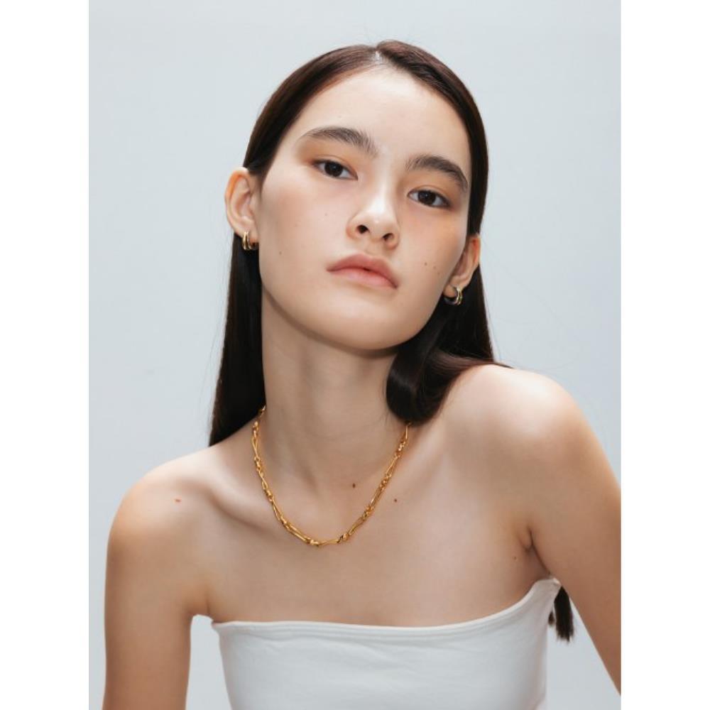 VINTAGE HOLLYWOOD Twist Leaf Chain Necklace VH2379NE007B