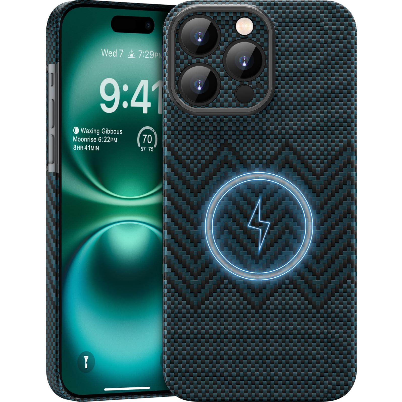 iPhone 16 Pro対応アラミド繊維ケース memumiマグネット内蔵 0.5mm極薄浮き織り 耐衝撃 全面保護カバー ワイヤレス充電対応 ミニマリスト シンプル