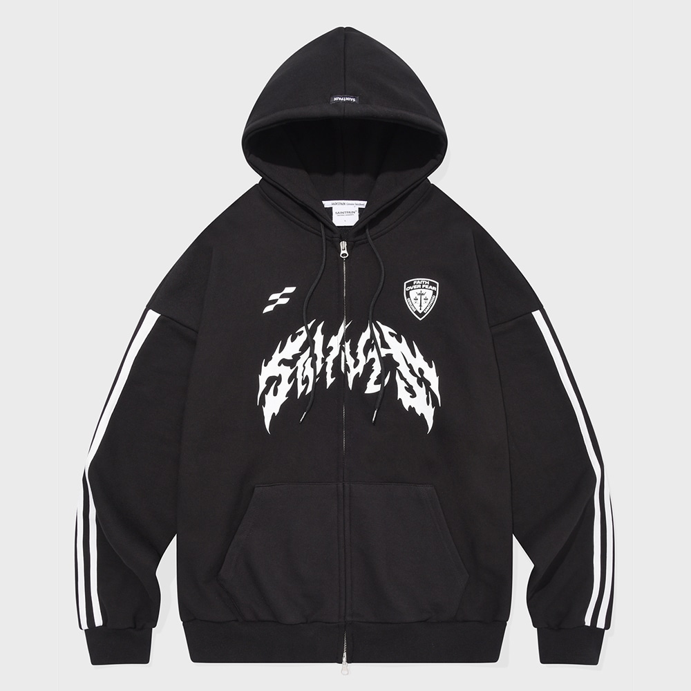 SP METAL TRACK HOOD ZIP UP-BLACK