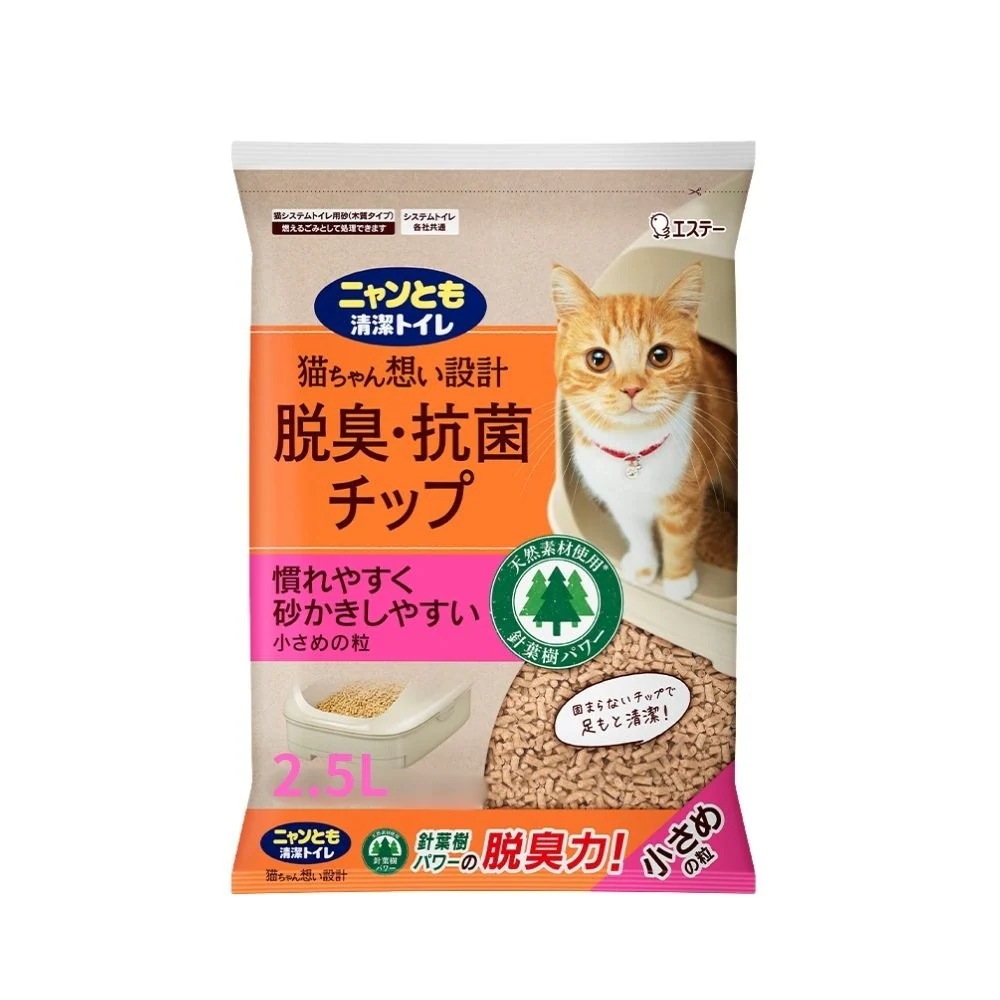 エステー ペット向けトイレ用品 ニャンとも清潔トイレ 脱臭・抗菌チップ 小さめの粒 2.5L×6個【取り寄せ商品・即納不可・代引き不可・返品不可】