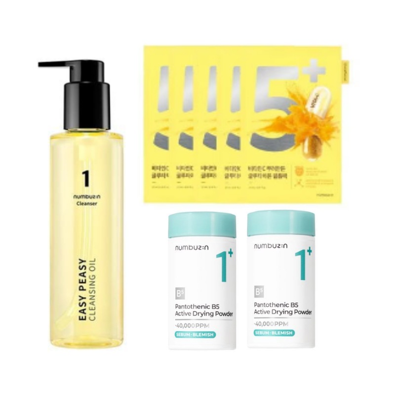 1番 さっぱりすっきりクレンジングオイル, 400ml.1個+1番 かけるパントテン酸スキンパウダー7g.2個+5番 白玉グルタチオンＣふりかけマスク5枚 7,190円