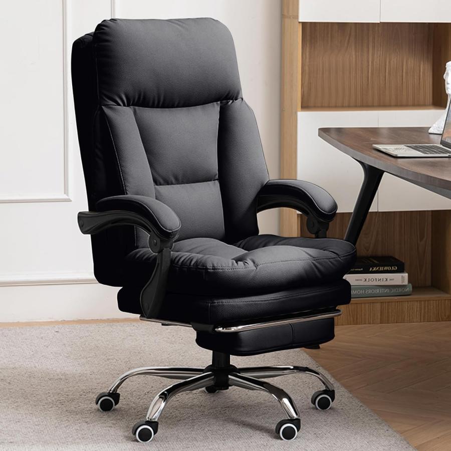 オフィスチェア デスクチェア 連動型肘掛け 肉厚座面 椅子 昇降機能付き ワークチェア 360度回転 人間工学 フットレスト付き pcチェア 在宅勤務