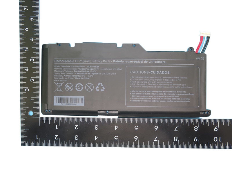 ノートパソコンのバッテリー互換 Positivo NV-636668-2S NV-636668-3S 636668 11.4V 4350mAh 49.59Wh 10PIN 7ライン