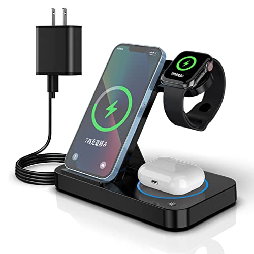 ワイヤレス充電器 apple watch 充電器 3in1 15W急速充電 USB TypeC端子 iPhone Apple Watch 同時急速充電 置くだけ充電 Apple Watchホルダー付 6,524円