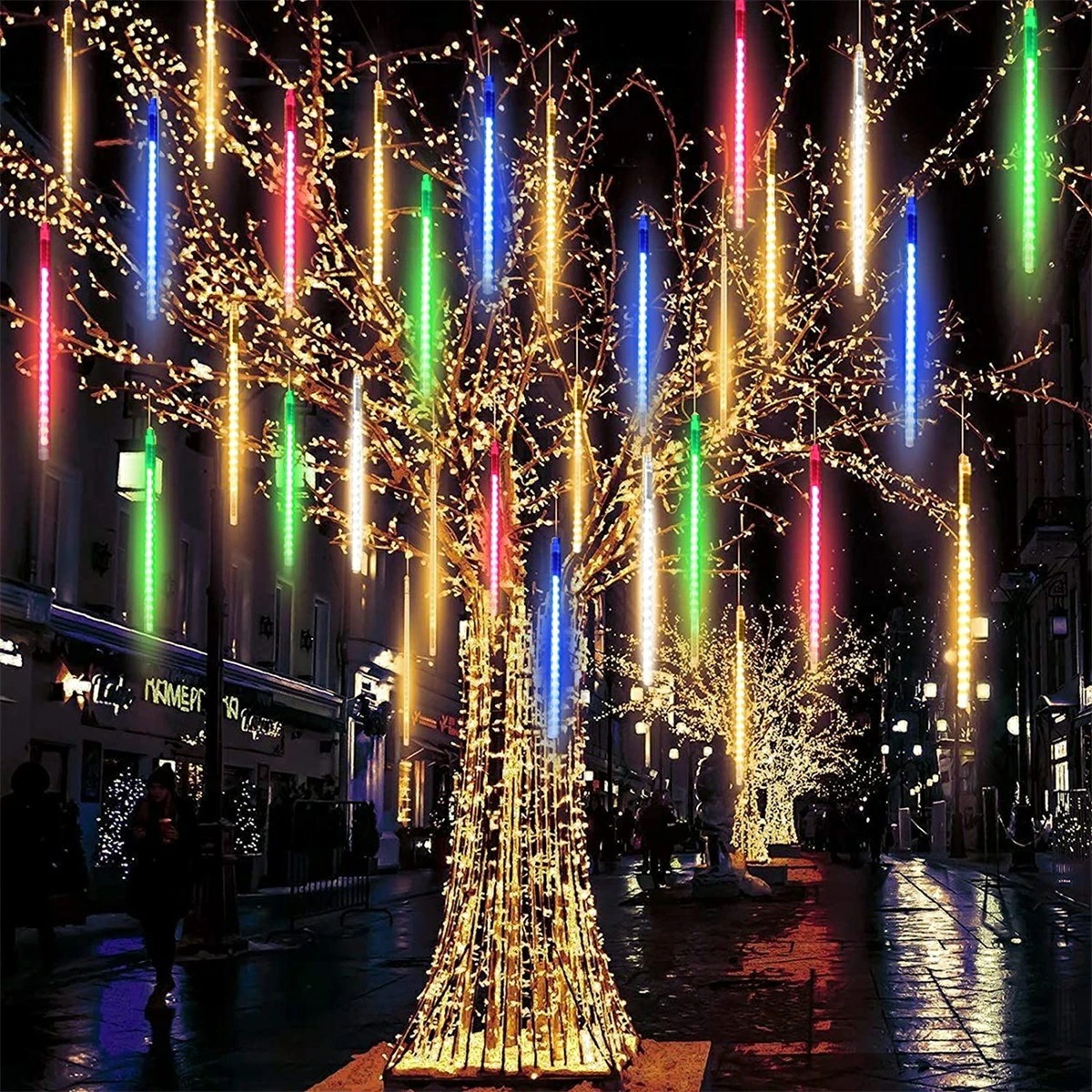 季節限定ソーラー流星群レインライト 30cm 8チューブ360LED 滝の木のクリスマスライト 屋外用防水ストリングランプ 流星シャワーライト LEDライト ガーデンライト 5,455円