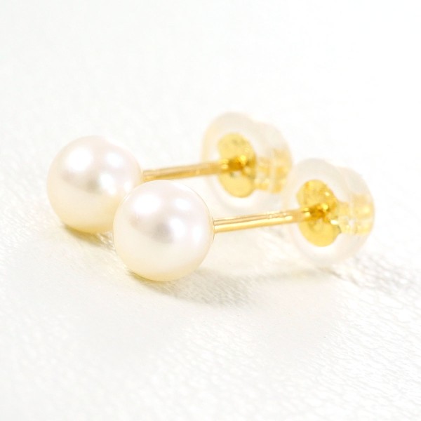 K18 18金 YG イエローゴールド ピアス パール(真珠) 総重量約0.4g ジュエリー 中古