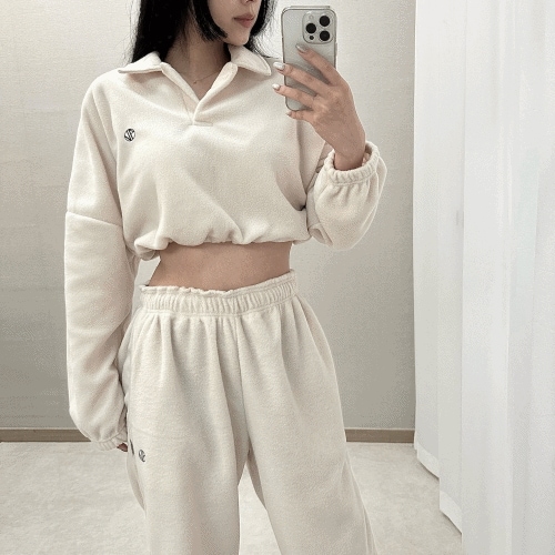 ポグニー クロップド カラー トレーナー トレーニング SET