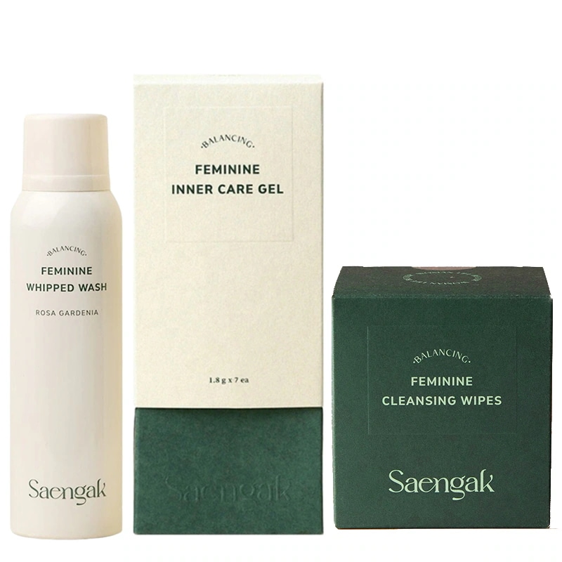 [公式/入店記念][1+1+1] 韓国製 バランシング フェミニン ホイップドウォッシュ180ml+インナーケア ジェル1.8gx7本+クレンジングシート15枚 / デリケートゾーンケア/ヴィーガン