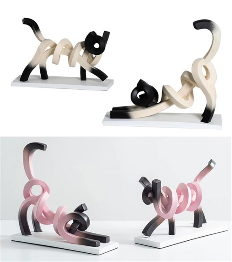 INSスタイル 装飾品 ホーム置物 おしゃれな 抽象置物 猫置物 玄関置物 アクセサリー 置物 シンプル カートゥーン 樹脂製振り子