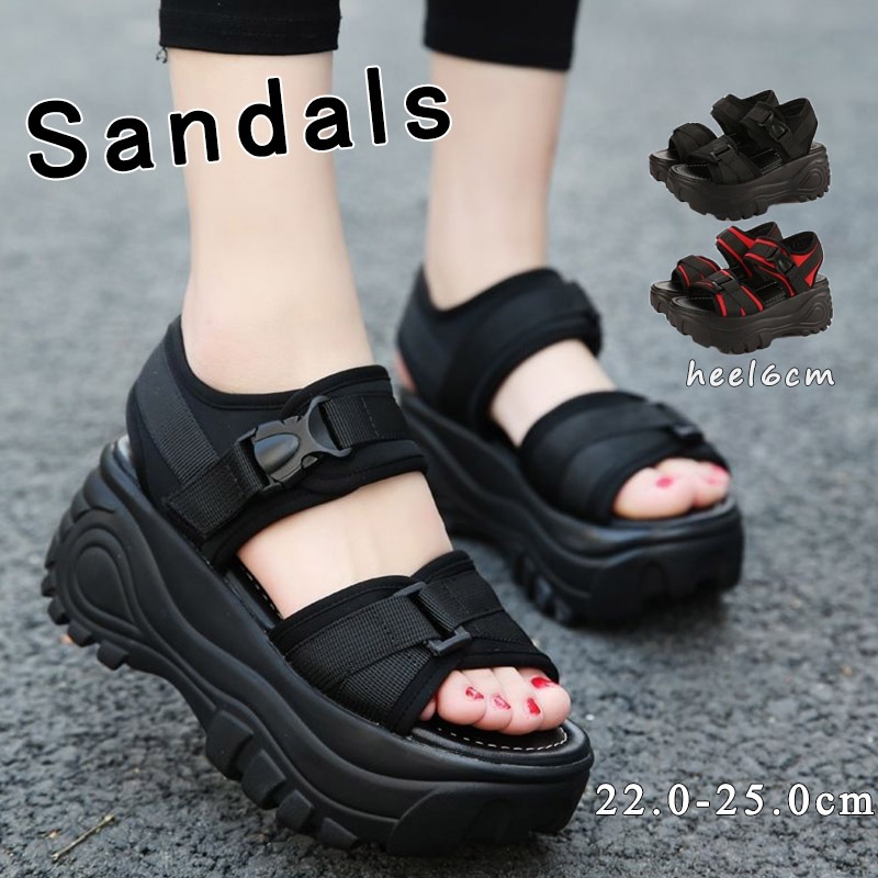 サンダル レディース 厚底 スポーツサンダル ヒール6cm 厚底サンダル 厚底サンダル おしゃれ スポーツサンダル 大きいサイズ フラット 歩きやすい 疲れない ライブ フェス 厚底 アウトドア 夏