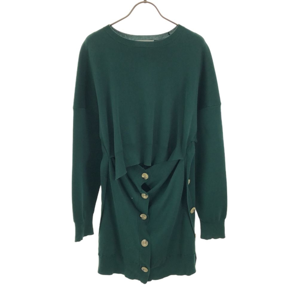 エンフォルド 長袖 4wayハイゲージコットン ニット 38 グリーン ENFOLD セーター レディース