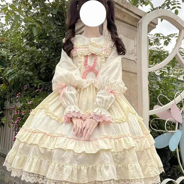 ロリータドレスかわいいスーペリア中世の長袖ドレス