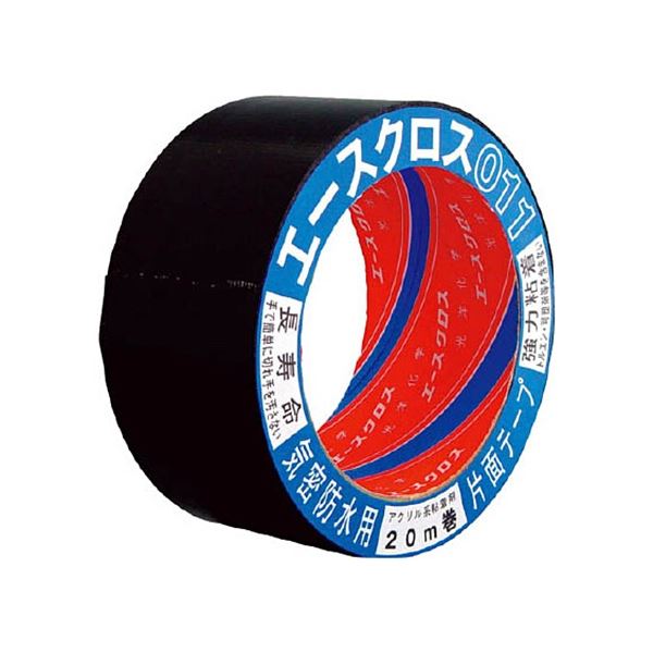 (まとめ) 光洋化学 エースクロス 気密防水片面 ブラック 0115020BK 1巻 (×10セット)