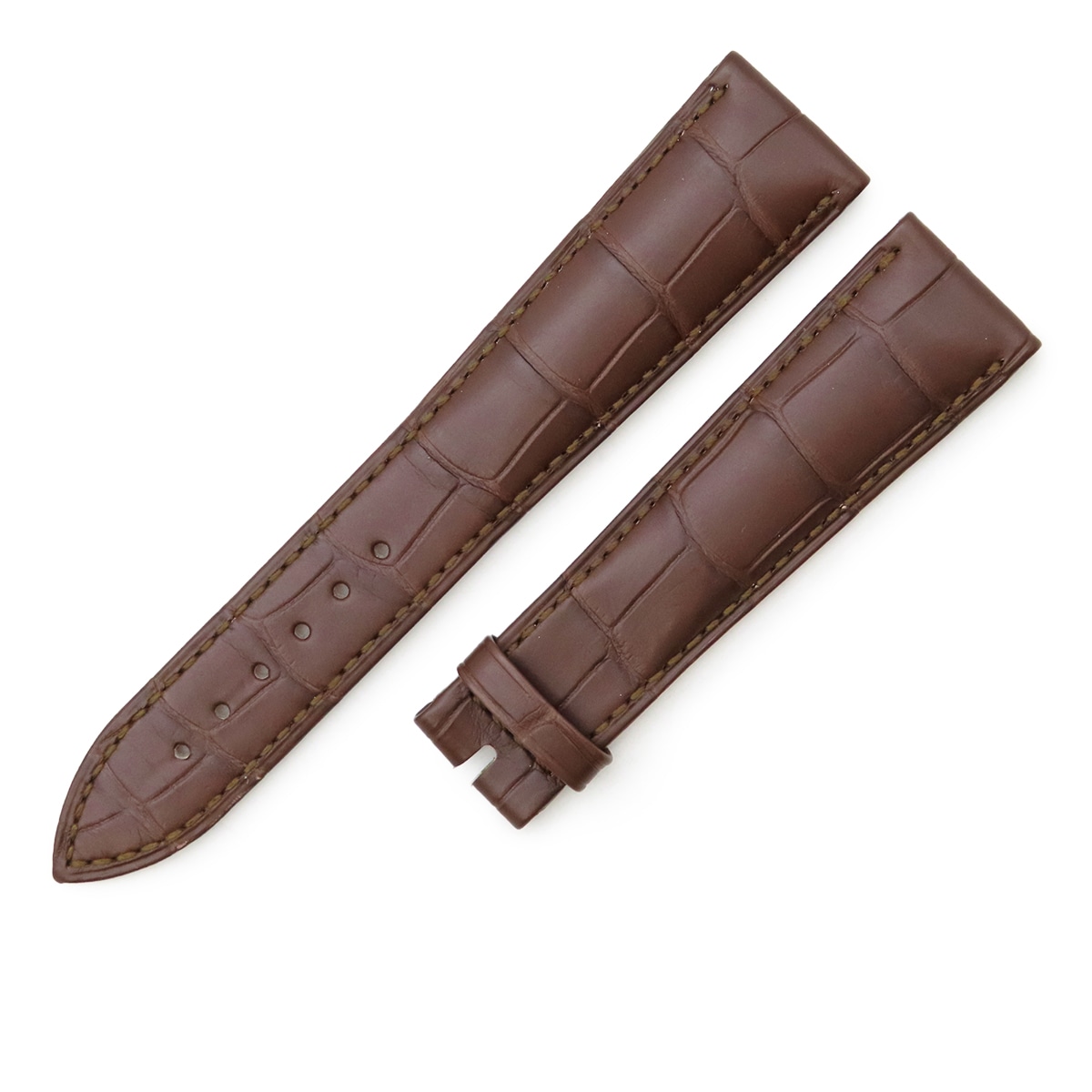 メンズ 未使用 純正 クロコ ベルト バンド 替え 予備 スペア ストラップ 20mm ブラウン 茶