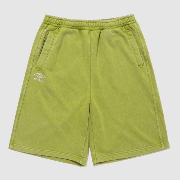 M ショーツ LQC UQ121CHP23-OGN ウォッシュド ニット レタリング 6部丈 ショーツ / OLD GREEN