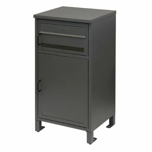 宅配ボックス付ポスト Gioele-ジェエレ-　据置型　配達ボックス　置き配　屋外　玄関　一戸建て用　戸建　ポスト付き　置き型ポスト　郵便受け　上下2段　配達マニュアル