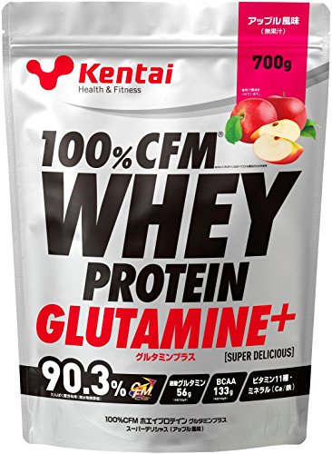 Kentai 100%CFMホエイプロテイン グルタミン+ アップル風味 700g