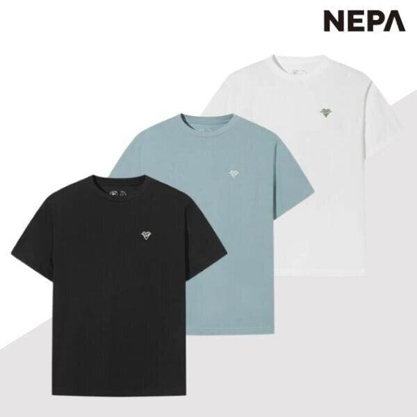 男性用アウトドアベーシック半袖夏ラウンドTシャツ_JK