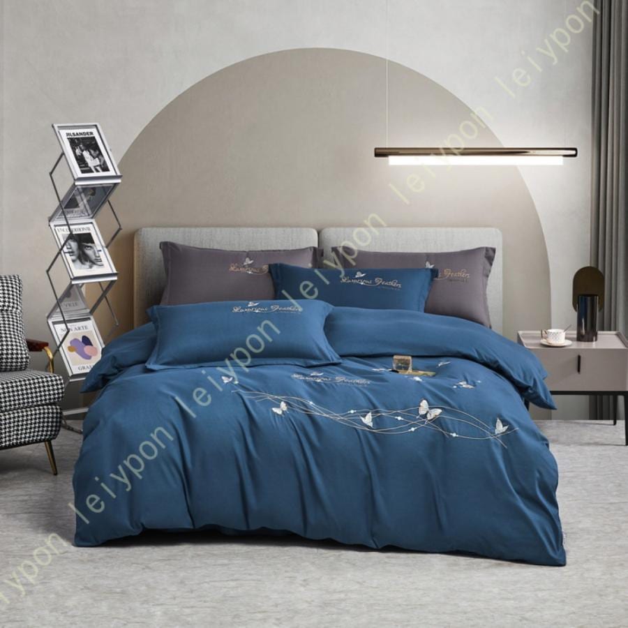 掛け布団カバー 布団カバー シングル セミダブル おしゃれ 刺繍 綿 寝具カバーセット ベッドシーツ 洗濯可 和式 ふとんカバー ダブル 4点セット 春夏秋冬