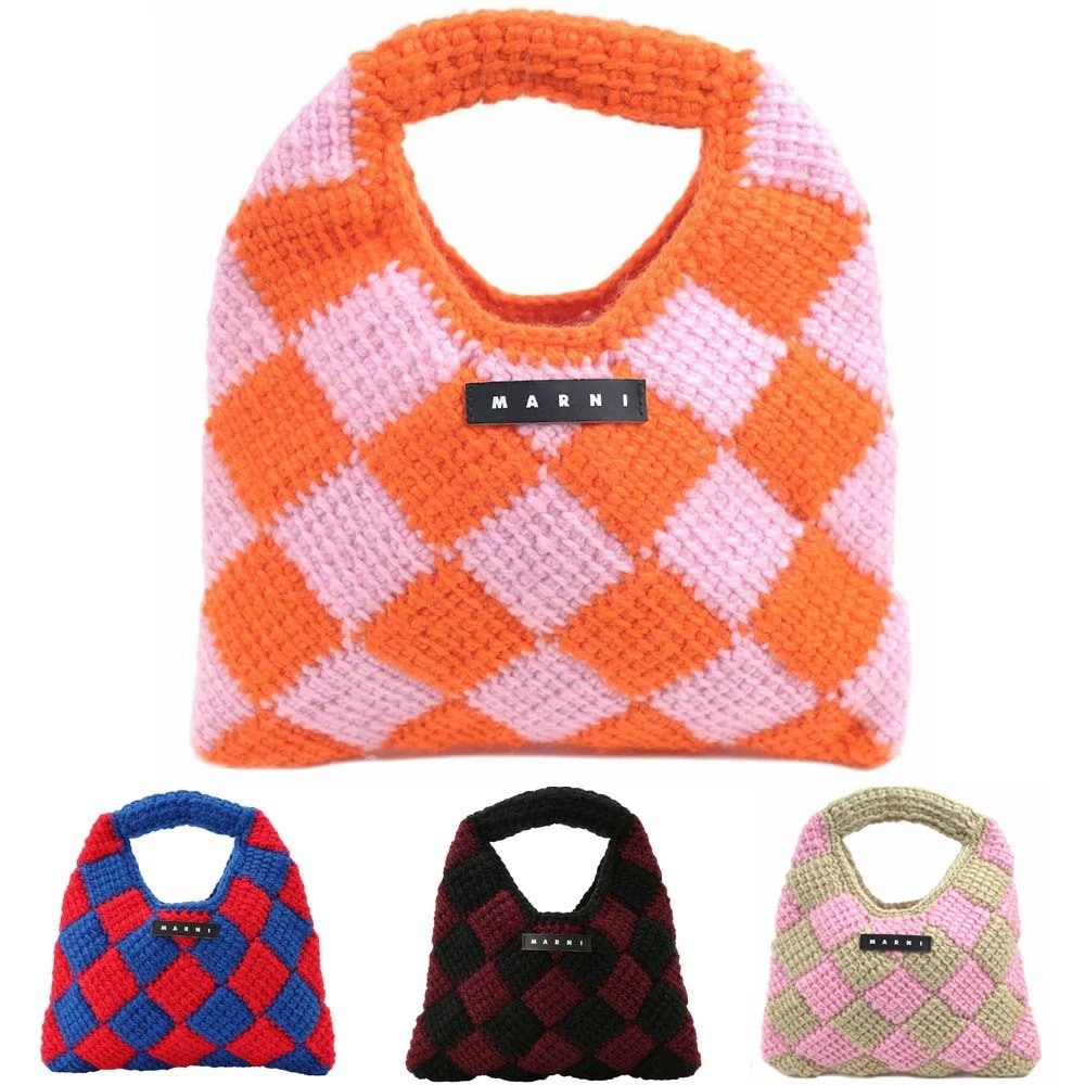 マルニ キッズ バッグ レディース ガールズ 大人もOK ダイアモンドクロシェ かぎ針編み ハンドバッグ MARNI KIDS MW84F DIAMOND CROCHET M00995-M00RP M