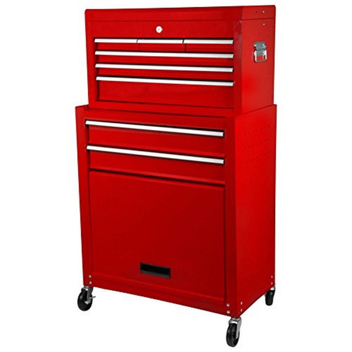 【在庫有・即納】E-Value チェスト&キャビネット レッド ETR108 キャスター付 道具箱 ツールボックス 卓上 ケース 工具箱 ワゴン【お客様組立て】 15,510円