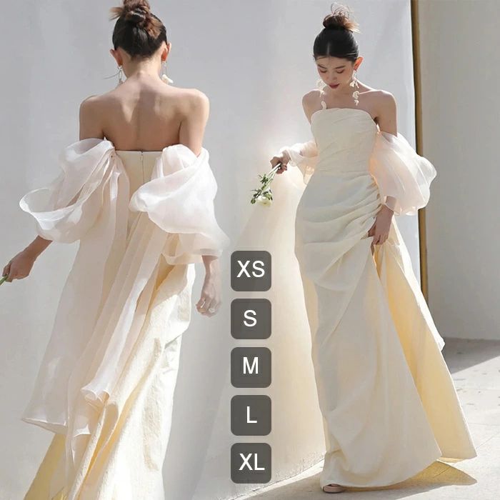 韓国ファッション ウェディングドレス パーティードレス レディース 演奏会 結婚式 発表会 二次会 ウェディング 花嫁 前撮り 後撮り 披露宴 結婚式 演奏会 発表会 海外挙式ドレス XS-XL