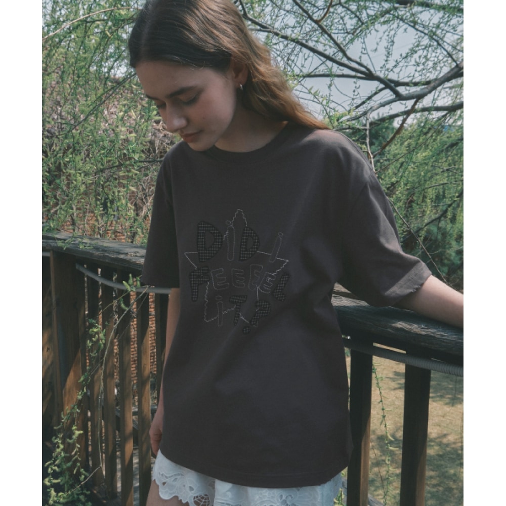 CODEGRAPHY チェックパッチワーク 半袖Tシャツ DIDI FEEL IT_チャコール 6,871円