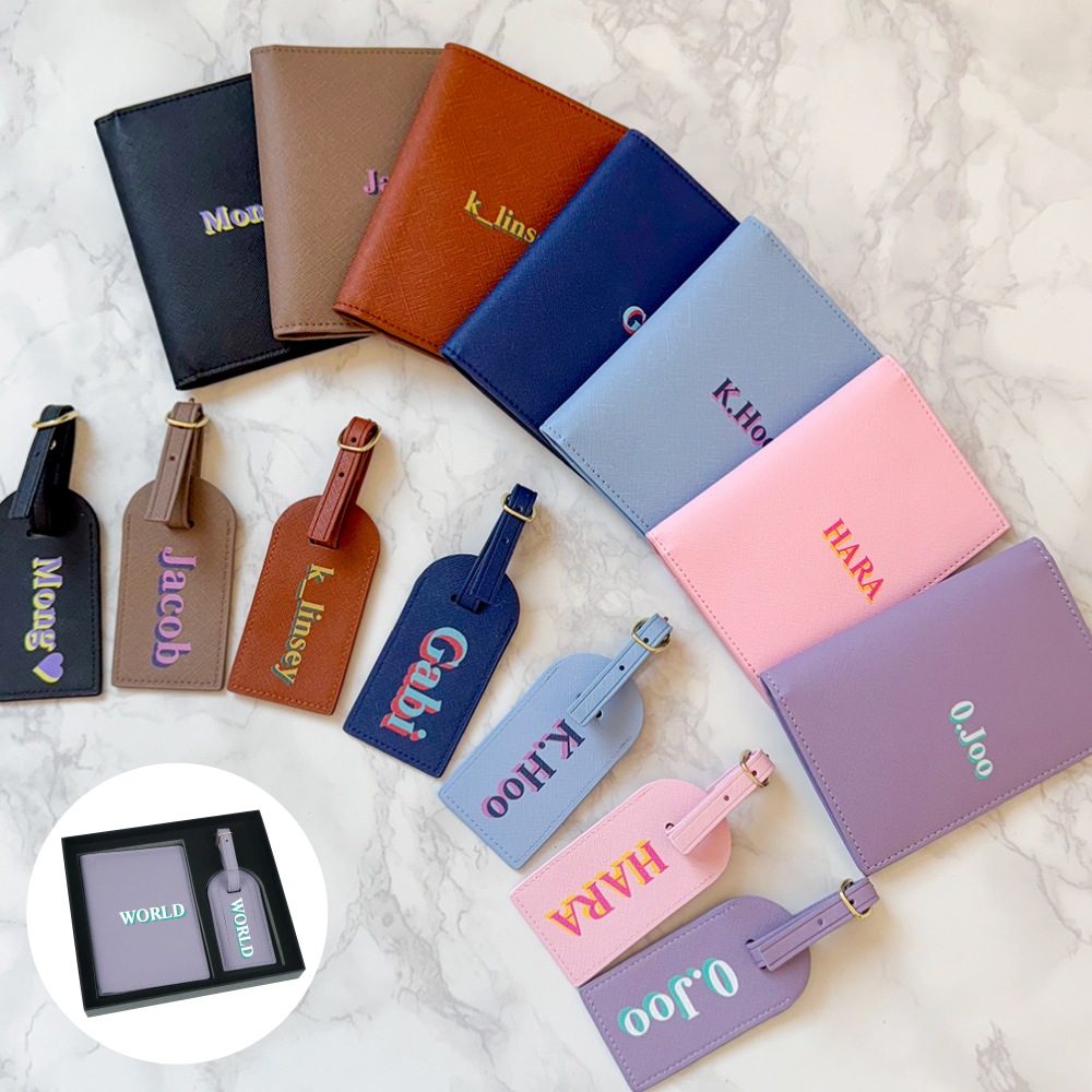 [韓国流行]アルファベットが入れられるパスポートケース & ネームタグ 7色