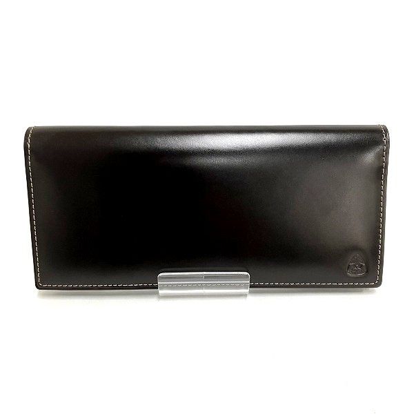 フジタカ ダークブラウン×ネイビー レザー 長財布 メンズ 【中古】 22,518円