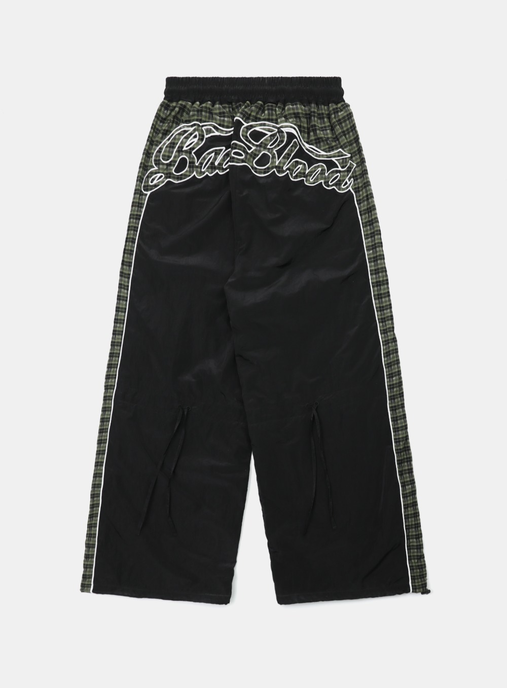 【BADBLOOD】 CONTRAST CHECK TRACK PANTS : GREEN
