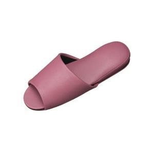 (まとめ)抗菌ビニールレザー調スリッパ(前開き) ライラック 10足