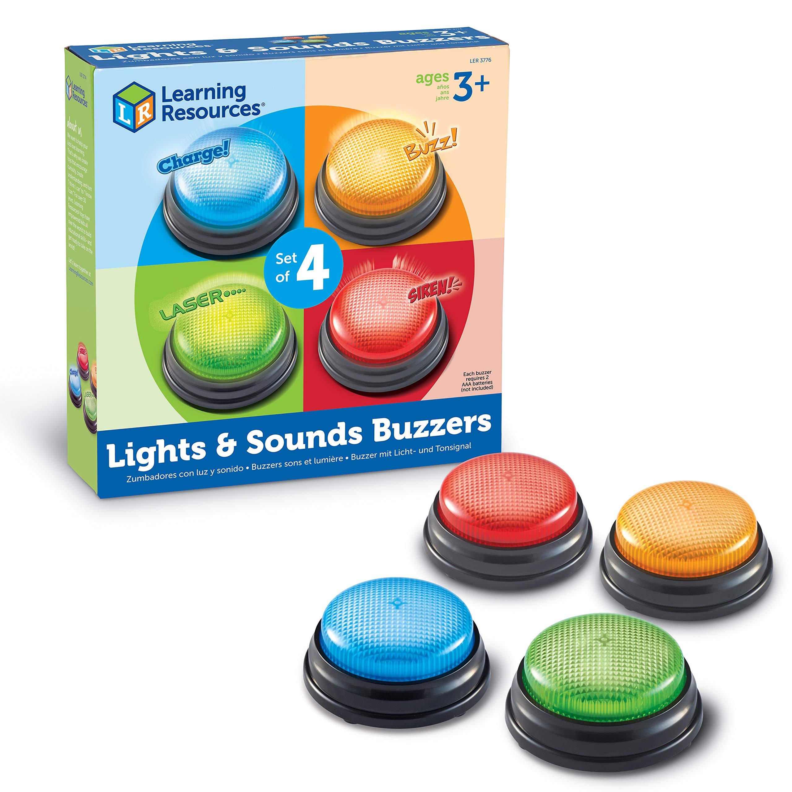 ラーニング リソーシーズ Lights ＆ Sounds Buzzers アンサーブザー 4種類の光＆音 LER 3776