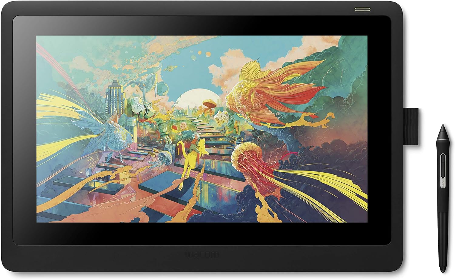 ワコム 液タブ 液晶ペンタブレット Wacom Cintiq 16 FHD ブラック オリジナルカスタムブラシセット DTK1660K1D