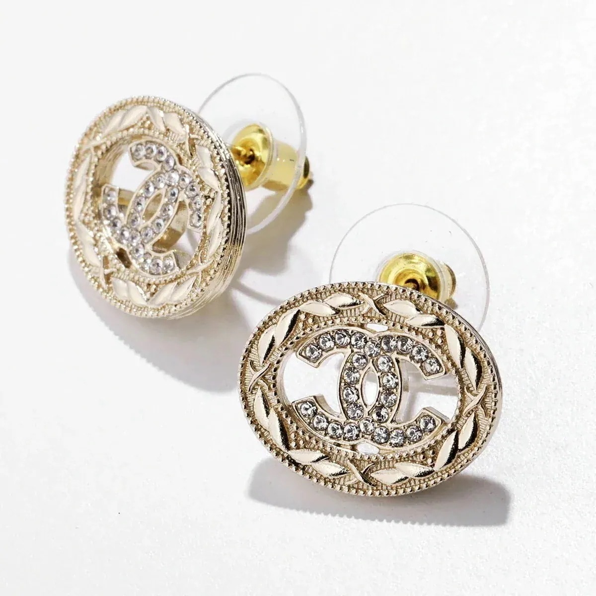 CHANEL シャネル ピアス ABB851 B14482 レディース CCマーク ココマーク メタル ラインストーン スタッド ジュエリー アクセサリー NS