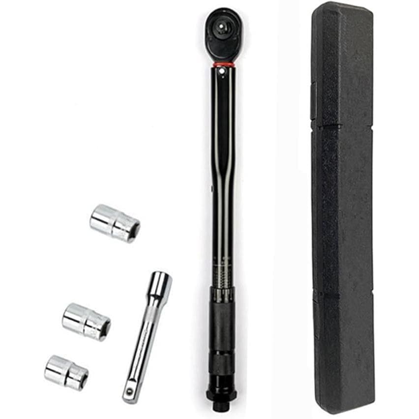 2枚購入で100円OFF! 本体ブラック トルクレンチセット５点セット 171921mm+エクステンション 専用ケース付き ロングタイプ 車 タイヤ交換 ソケットを快速に着脱タイプ