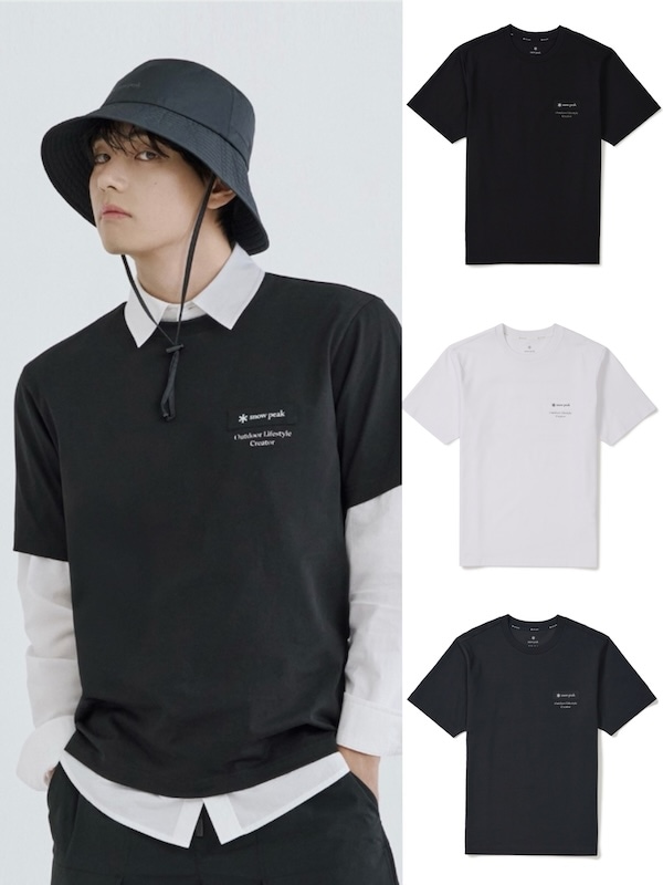 S26MMF-TS22 BTS V 着用 エアロクール レタリング ウーブンパッチ 半袖Tシャツ 正規品保証 関税負担なし 韓国限定販売 男女共用