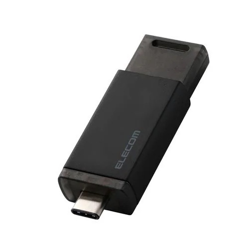 エレコム ESD-ESK0250GBK 外付けSSD 250GB USB3.2 Gen2 USB Type-C ノック式 シャッター機構 mac Windows対応 ブラック