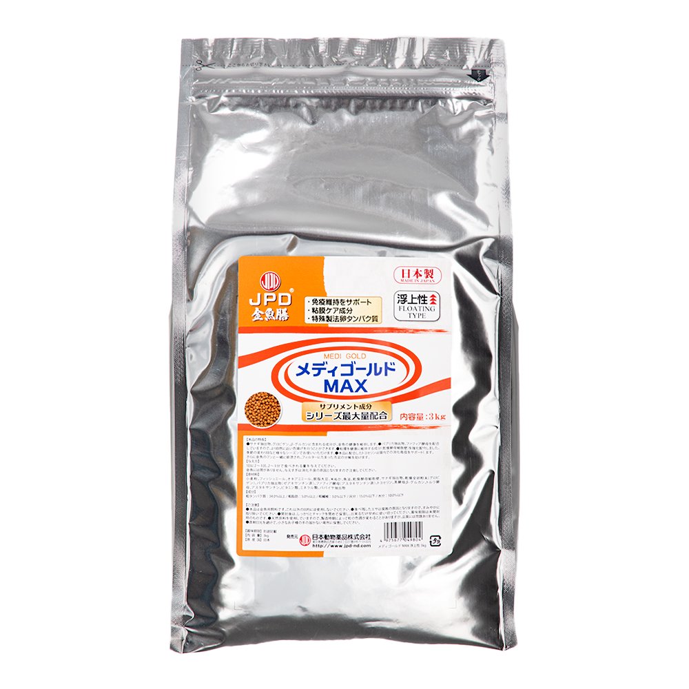 日本動物薬品　ニチドウ　メディゴールド　ＭＡＸ　浮上性　３ｋｇ　金魚の餌　ＣＲＣ10―41―60―10―00