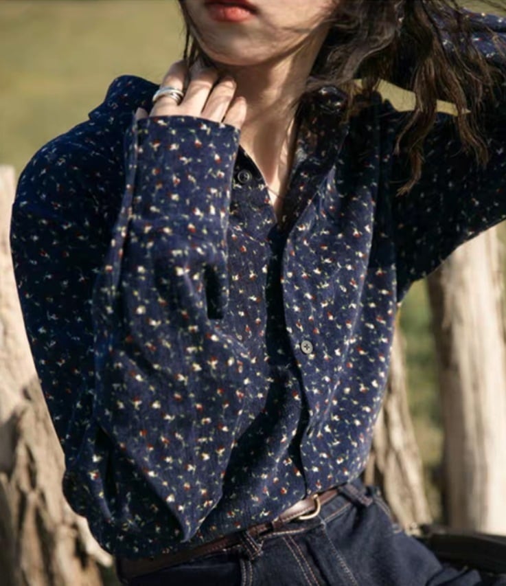 トップス デート シャツ 長袖 コーデュロイ 可愛い きれいめ 上品 おしゃれ かっこいい 可愛い ラブリー キュート ガーリー クール モード系 セクシー エレガント 存在感 フォーマル