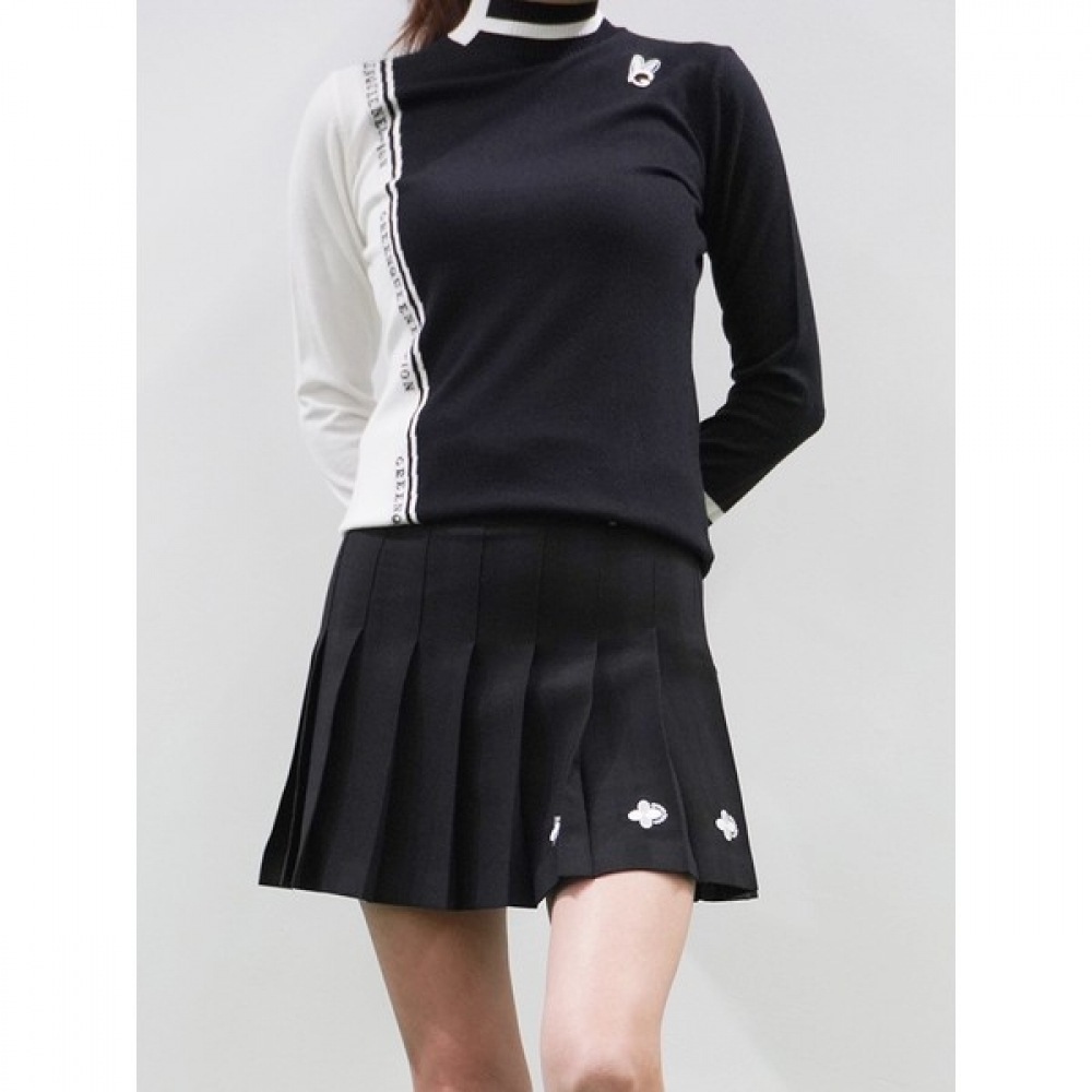 (ラックスゴルフ) ラックスゴルフグリーンクイーンレディースツートンカラー長袖ゴルフニット GQ3A654W