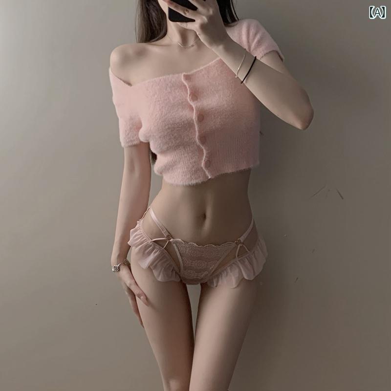 セクシー ランジェリー パンティー 紐パン セット レディース 大人 かわいい ショーツ 下着 透け ナイロン レース フリル リボン ローライズ 薄手 メッシュ 通気性 ストレッチ 柔らかい シース