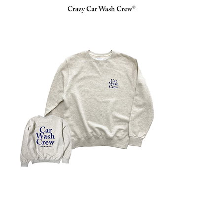 ★人気★CRAZY CAR WASH CREW★CAR WASH CREW SWEATSHIRTS_2色 Crazy Car Wash Crew] CAR WASH シンプルなデザイン CREW