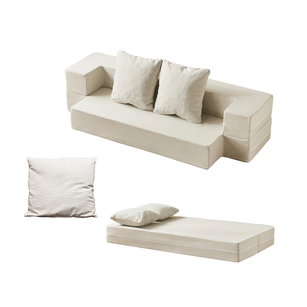 2人掛けソファベッド 組立て不要 フロアソファ コンパクト ローソファ こたつ用 ソファー 1人暮らし マルチに使える クッション付き 座椅子 1人掛け 完成品 運びに便利だ 軽いソファー 圧縮梱包