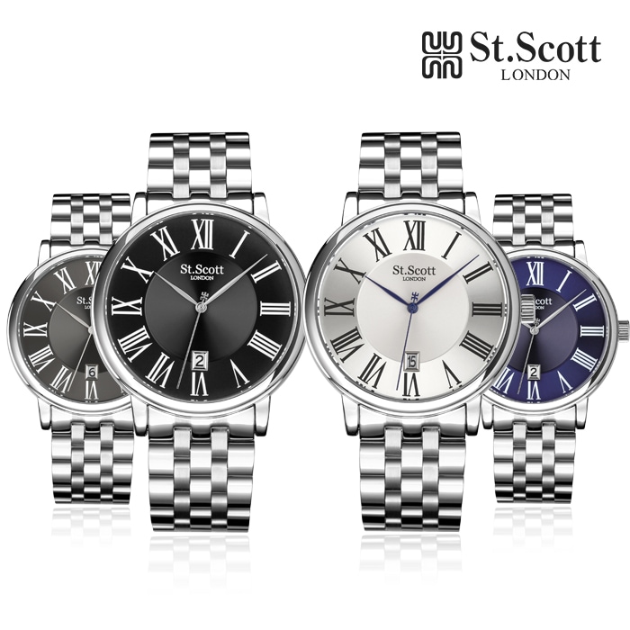 ST.SCOTT LONDON ST5110Mカリテスデートメンズメタルウォッチ