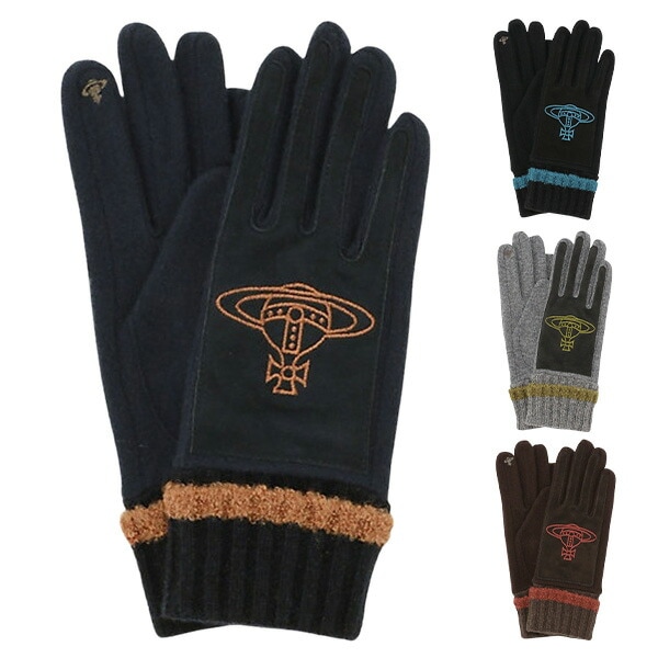 レディース 手袋 ORB刺繍スエード 3131VW349 本革 オーブ ロゴ ブランド おしゃれ 可愛い プレゼント ギフト 喜ばれるギフト